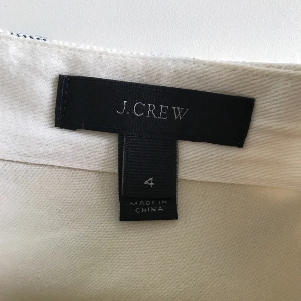 J CREW SKIRT LINEN IVORY GRAY STRIPE MINI WOMENS 4